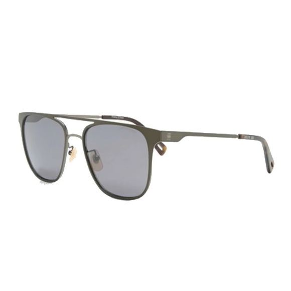 $156 G-Star Raw Square Aviator Sunglasses Textured Frame Gray w Blue Lens NWT main image 6